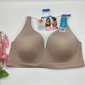 Hanes Signature Invisible Embrace Lightweight Smooth Support Wirefree Bra Sz 3XL